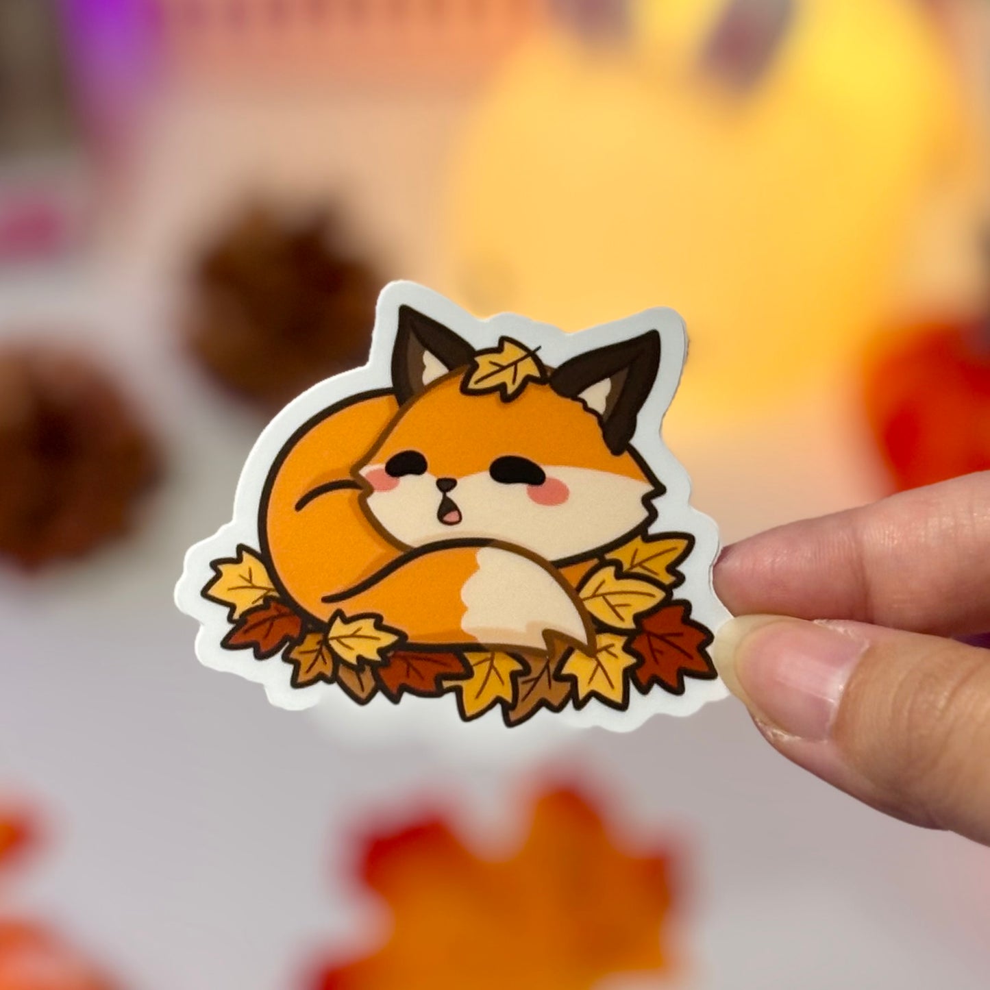 Autumn Fox Waterproof Matte Stickers