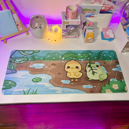 Under the Lily Pad Waterproof Desk Mat