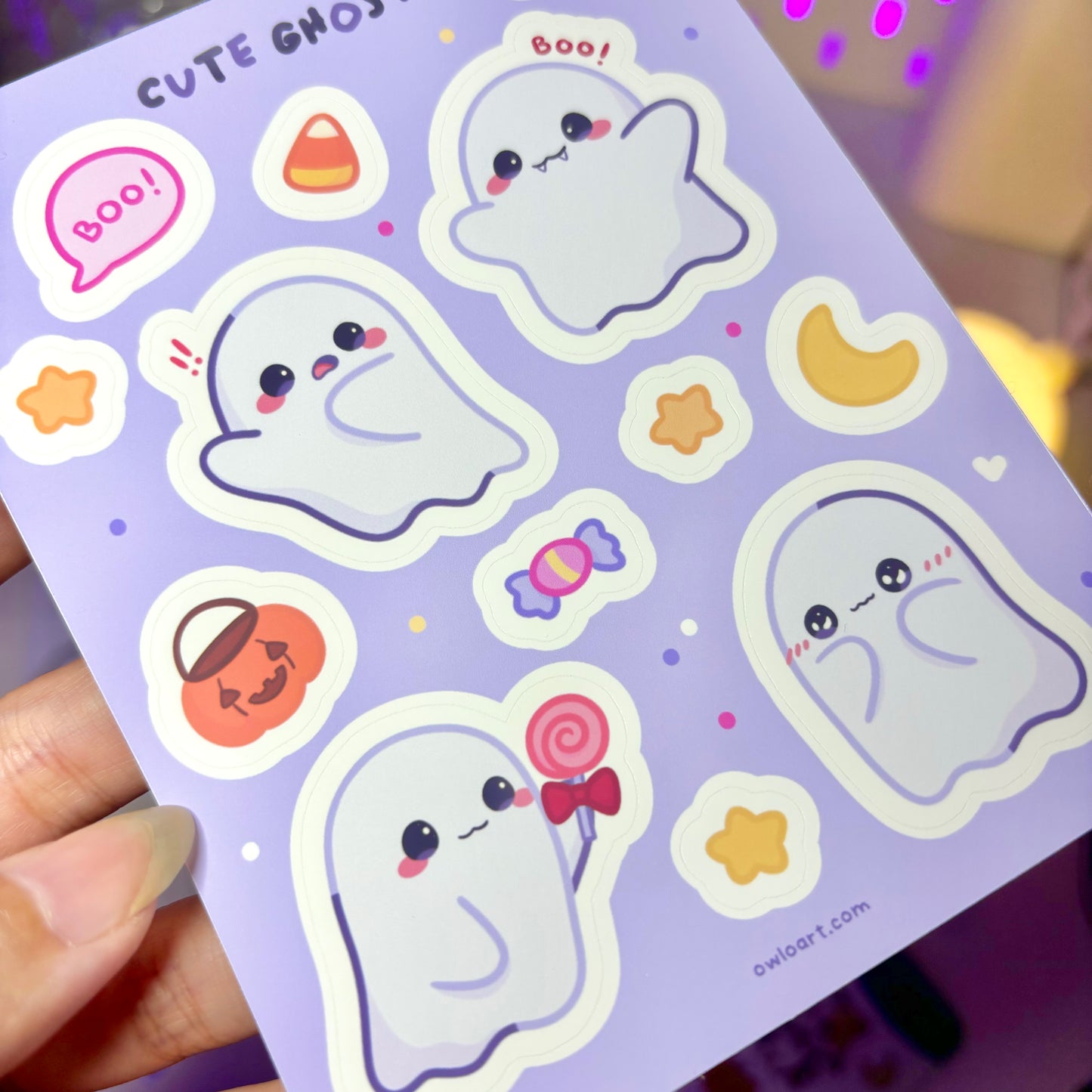 Cute Ghosts Waterproof Sticker sheet