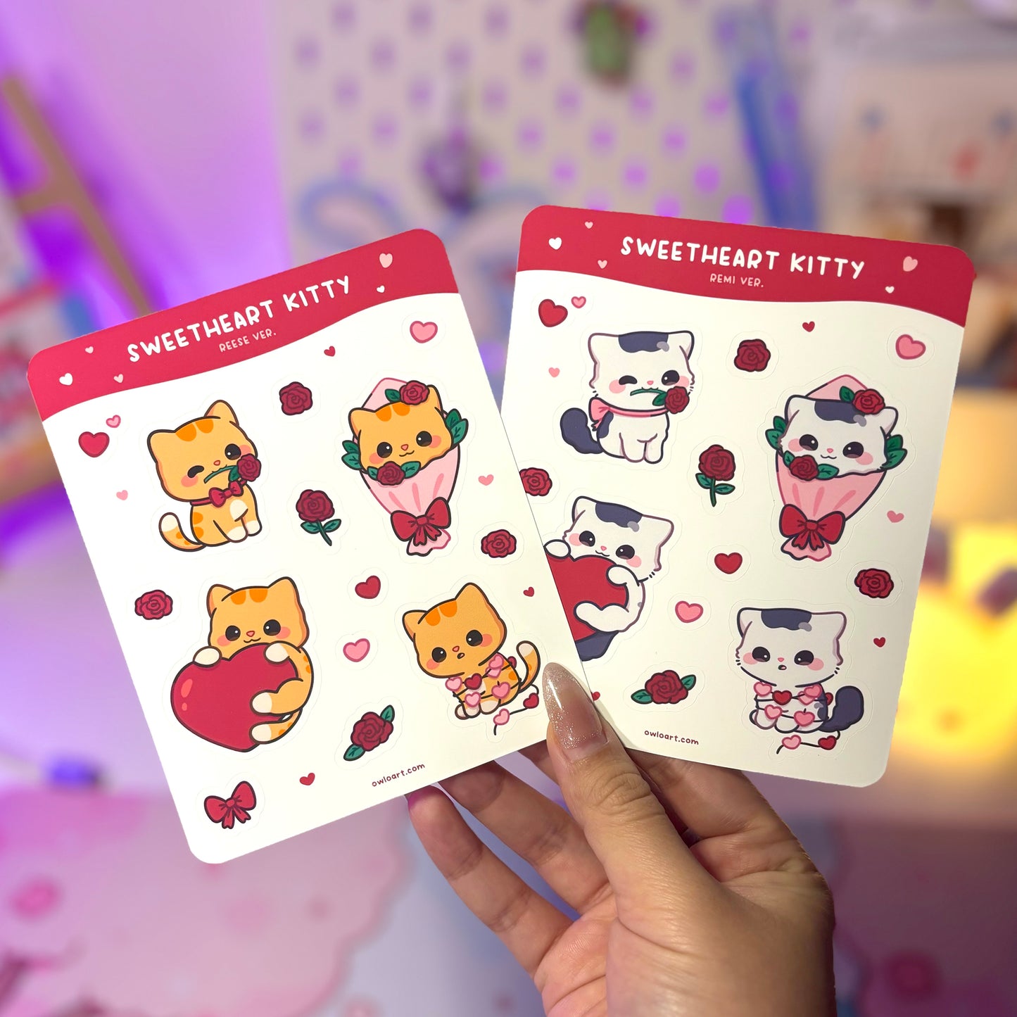Sweetheart Kitty Sticker sheet - Reese ver.