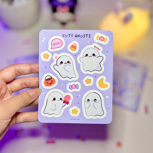 Cute Ghosts Waterproof Sticker sheet