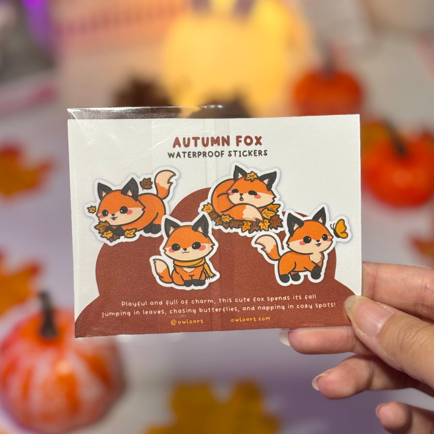 Autumn Fox Waterproof Matte Stickers