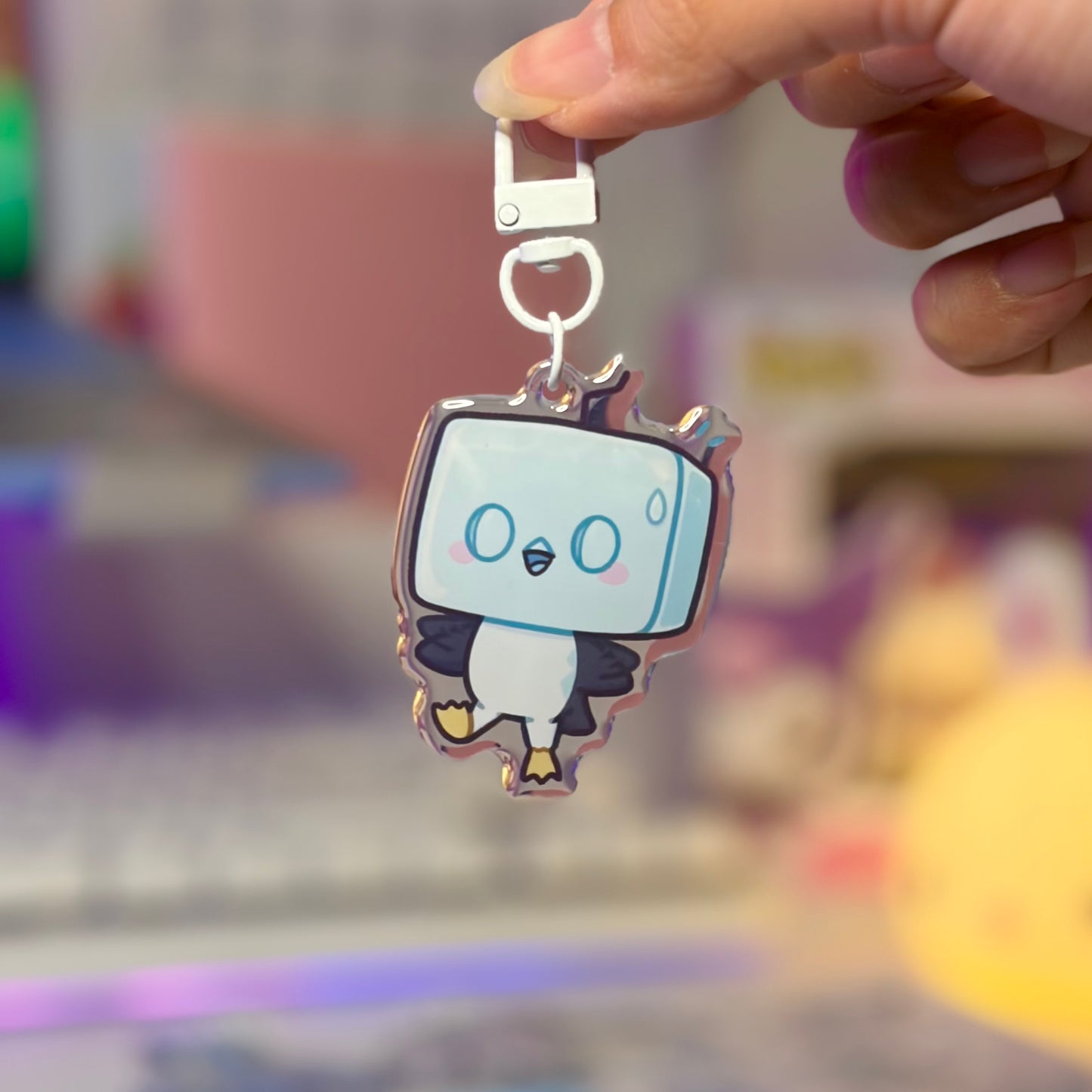 Ice Cube Penguin Acrylic Keychain