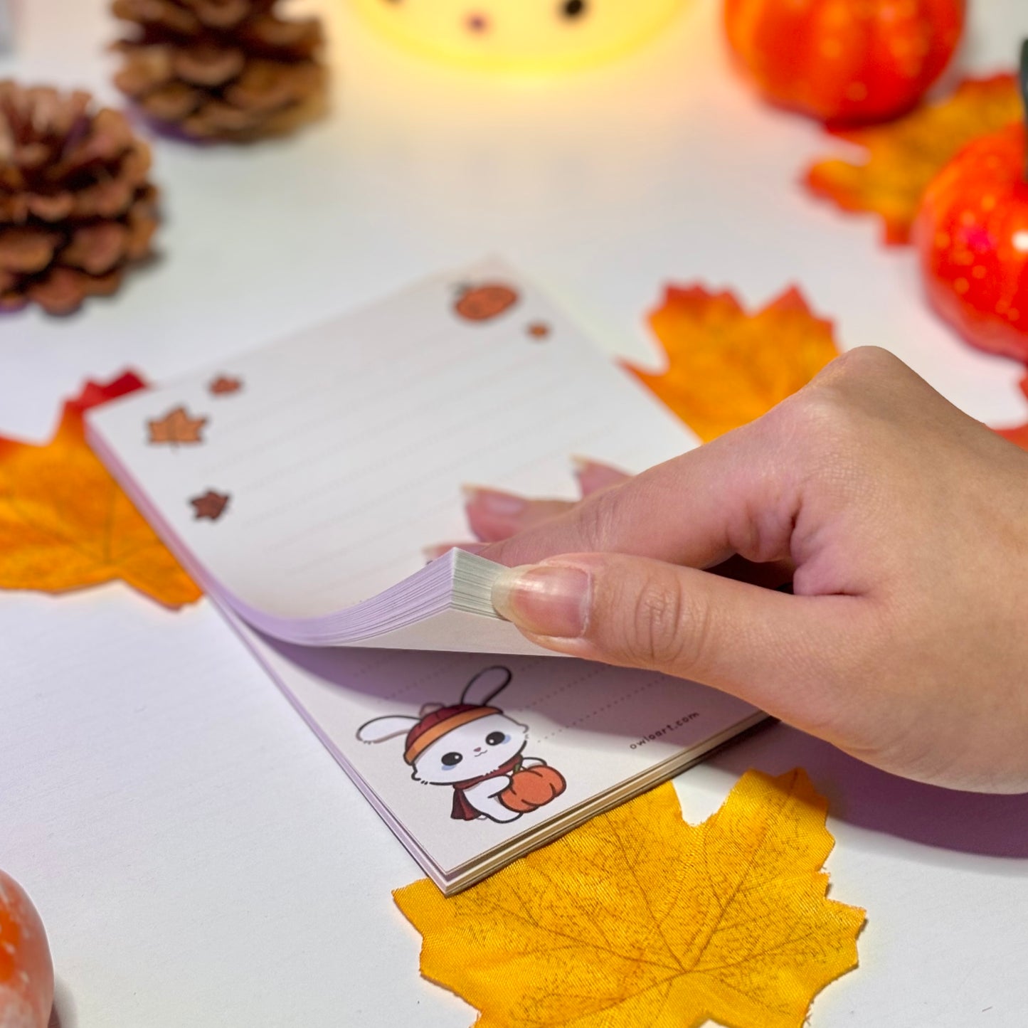 Cozy Fall Bunny Notepad