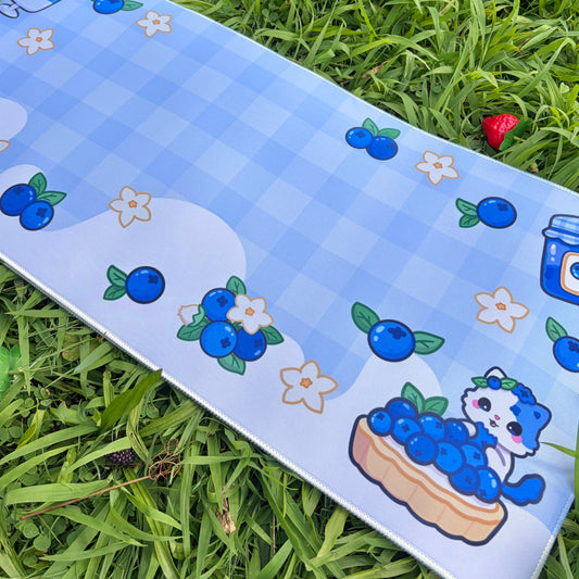 Blueberry FruitKitty Waterproof Desk Mat