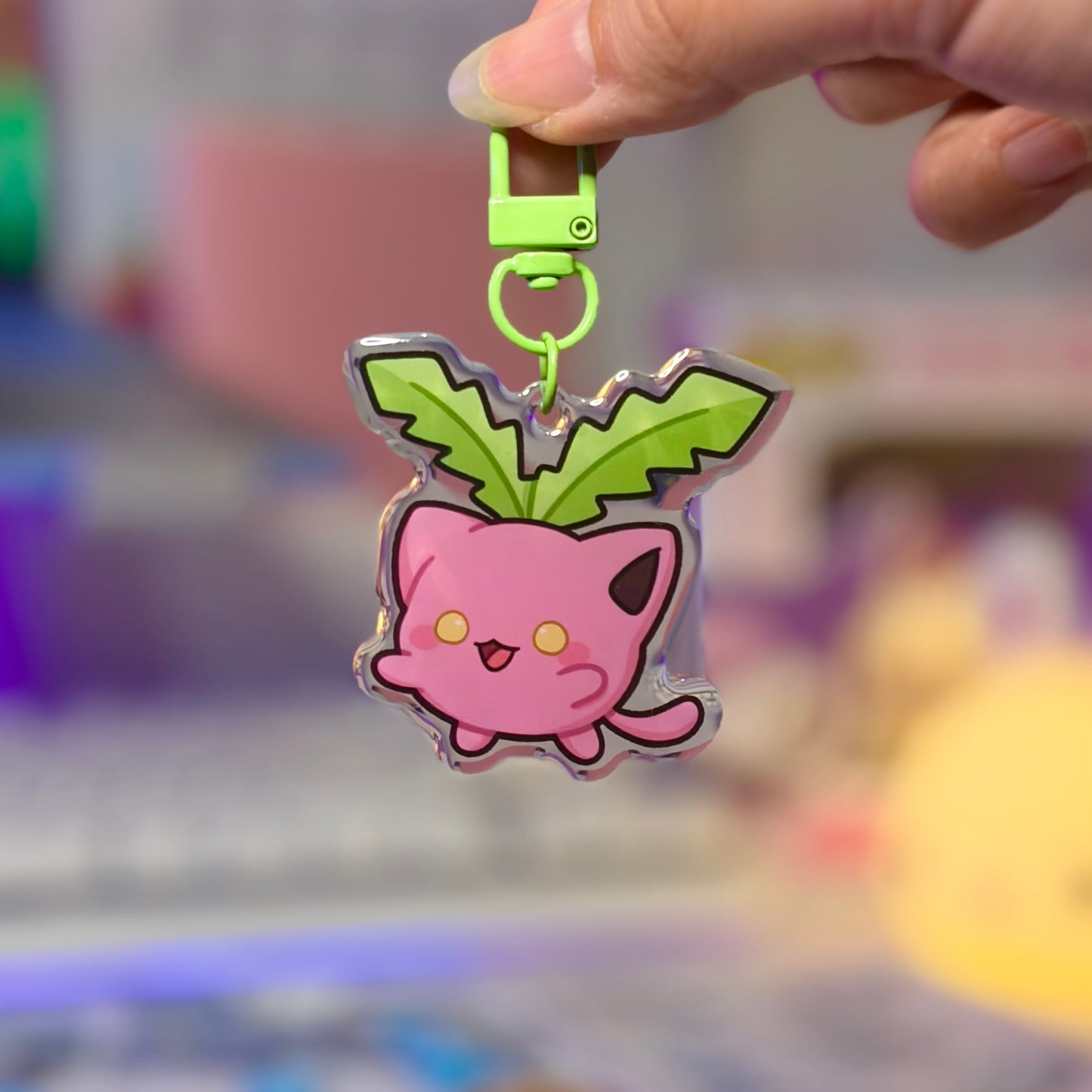Floating Dandelion Friend Acrylic Keychain