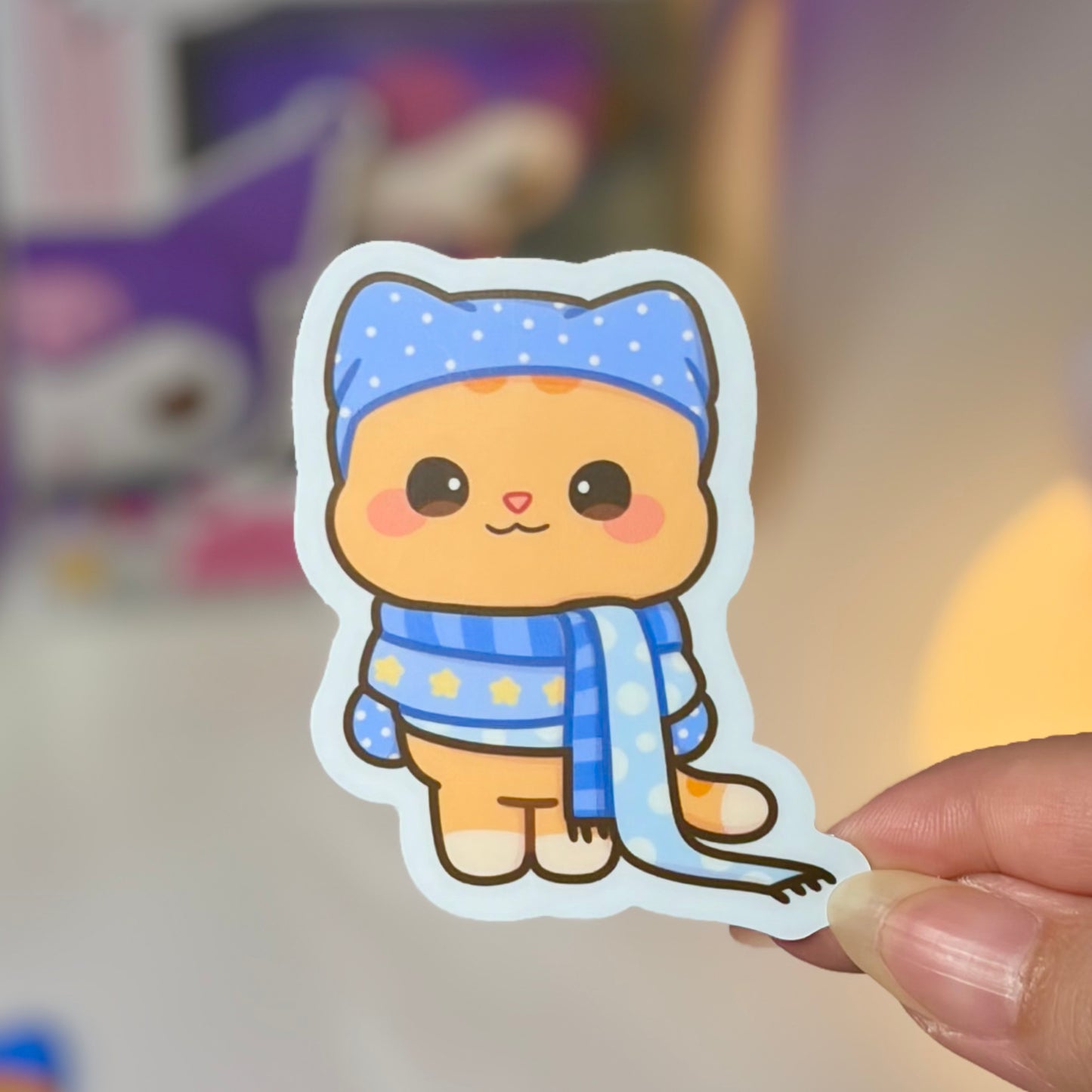 Bundled up Reese Waterproof Sticker