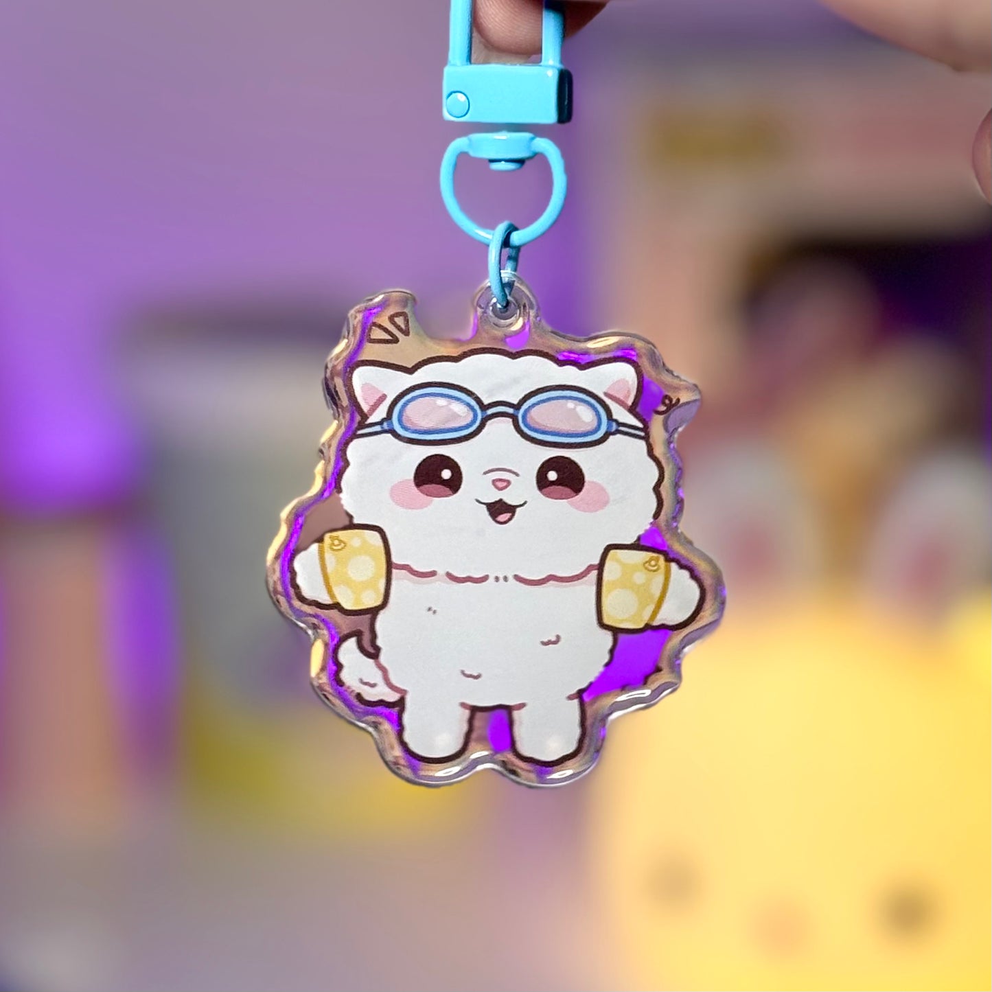 Sushi in Swimmies Acrylic Keychain