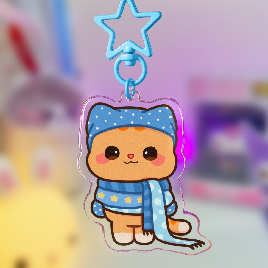 Bundled up Reese Acrylic Keychain