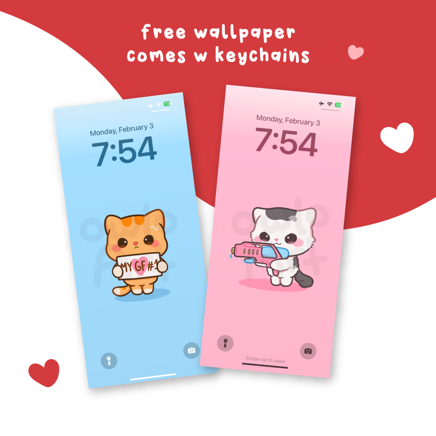 My Girlfriend #1 Couple Acrylic Keychains 💕🔫 + Free Wallpaper