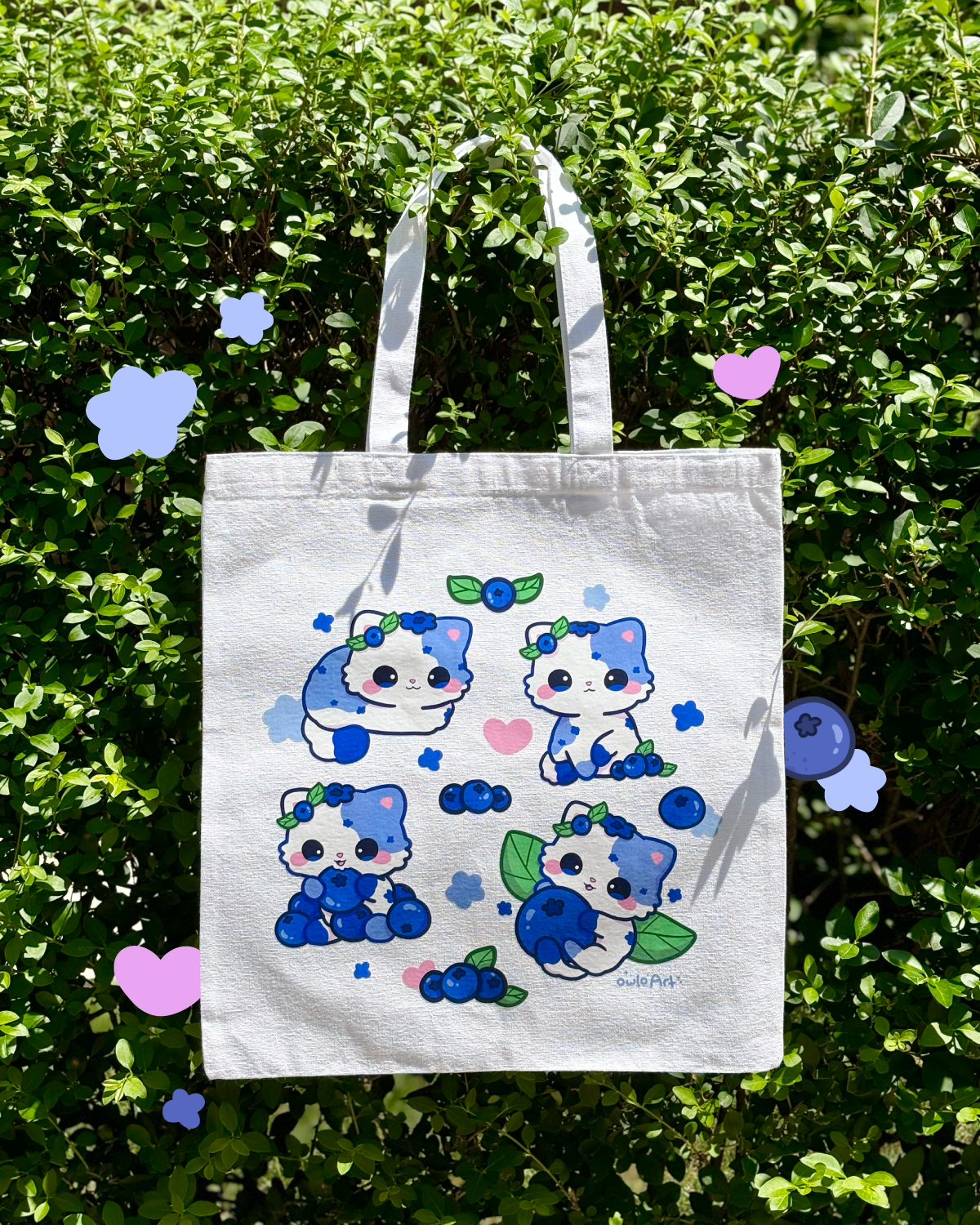 Blueberry Cat Tote Bag
