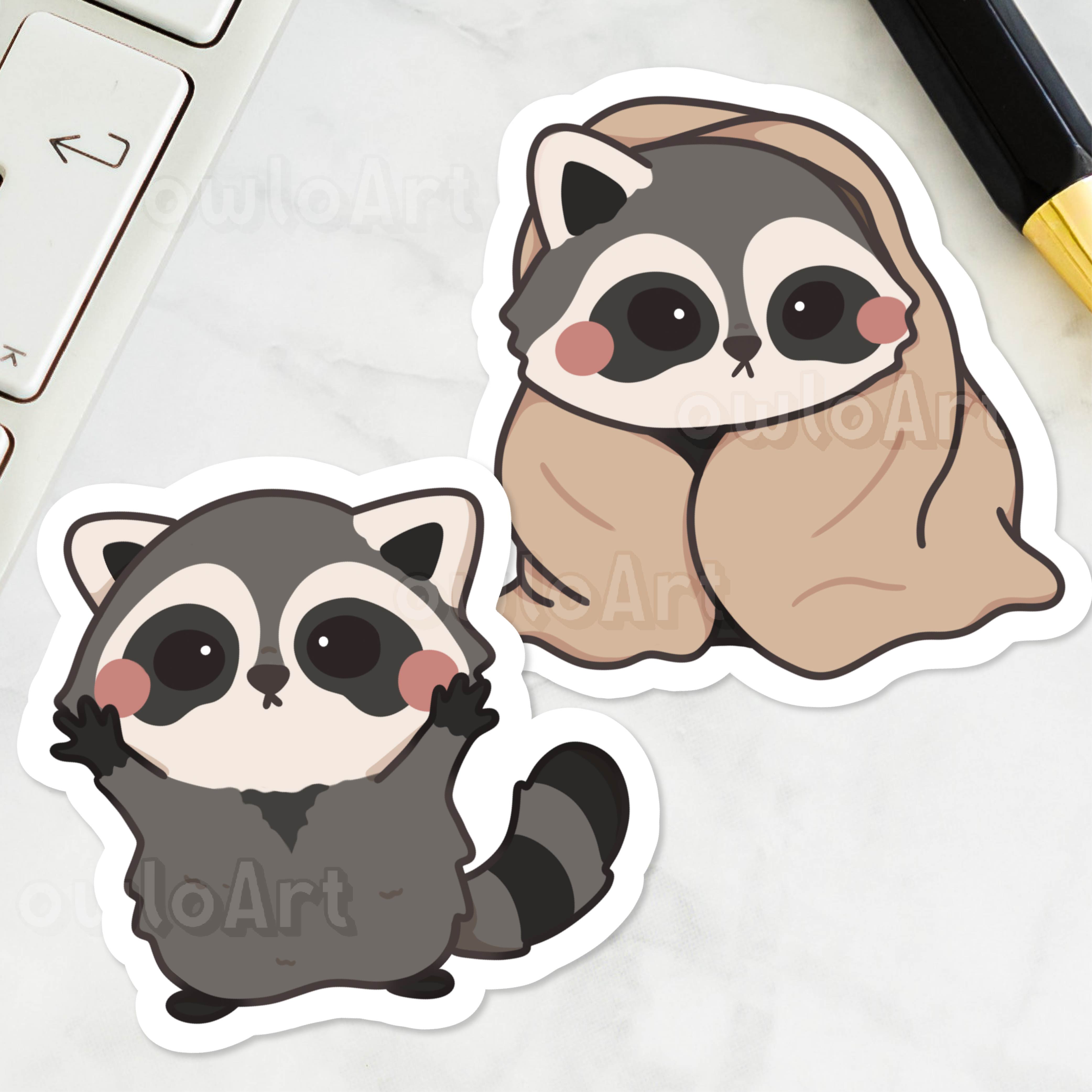 4 In 1 Cute Playful Baby Raccoon Stickers For Wall, Fridge, Toilet And  More, Retail Packaged Black Labrador Decals