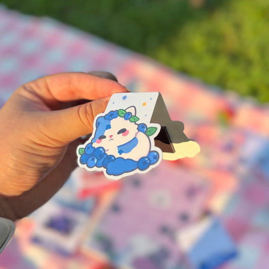 Blueberry FruitKitty Magnetic Bookmark