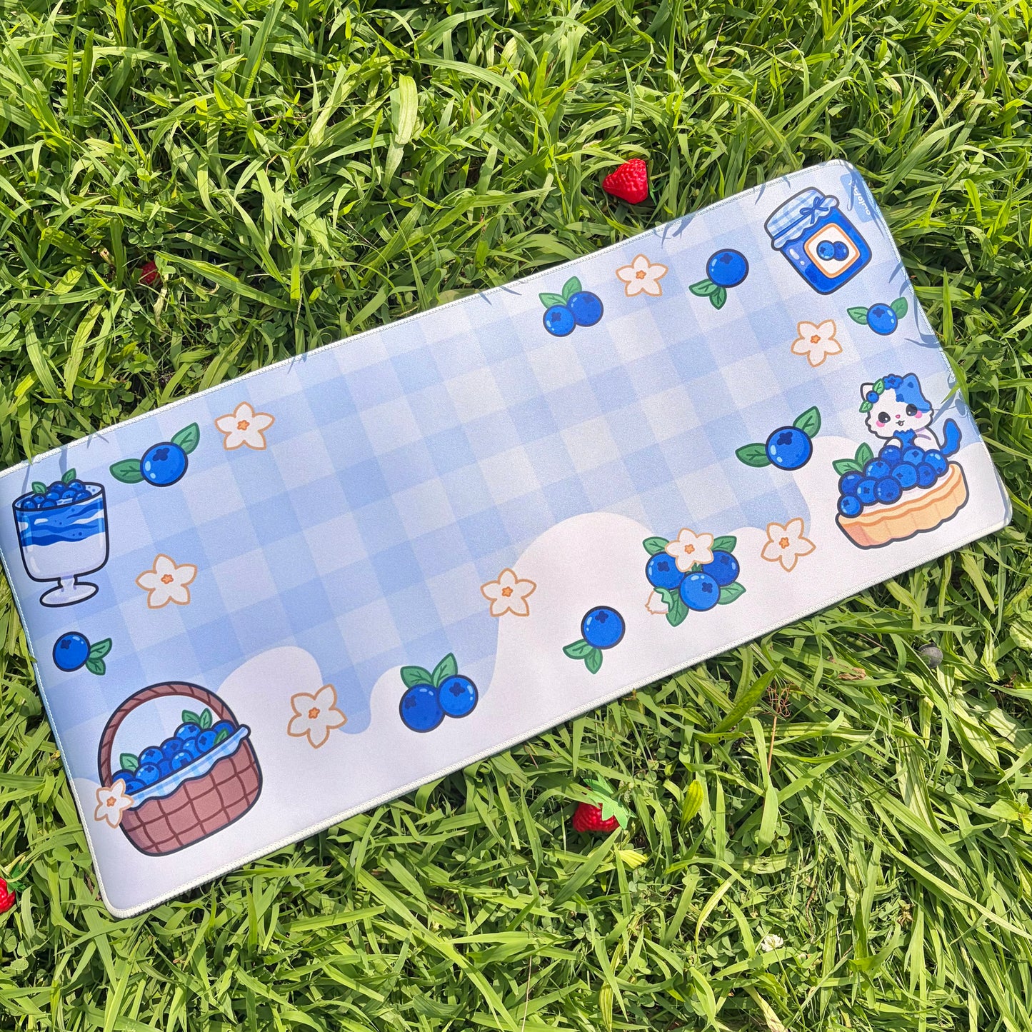 Blueberry FruitKitty Waterproof Desk Mat