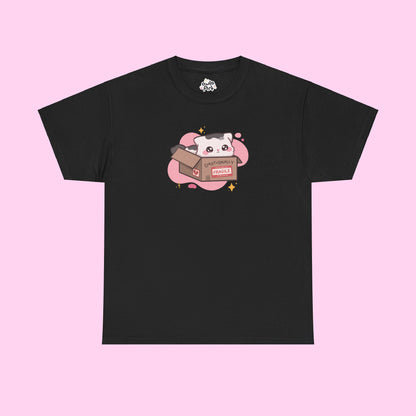 Emotionally Fragile Unisex Heavy Cotton Tee | Cute Kitty in a Box