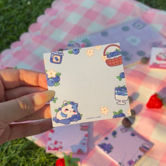 Blueberry FruitKitty Sticky Note
