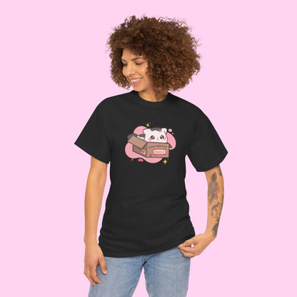 Emotionally Fragile Unisex Heavy Cotton Tee | Cute Kitty in a Box