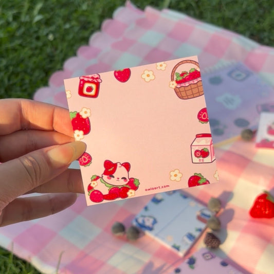 Strawberry FruitKitty Sticky Note