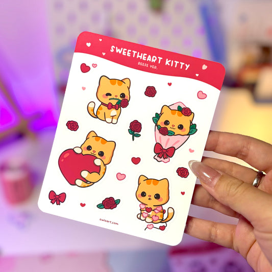 Sweetheart Kitty Sticker sheet - Reese ver.