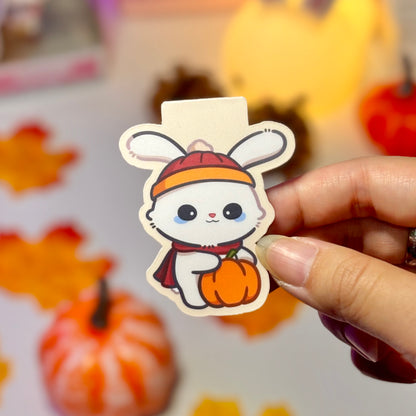 Cozy Fall Bunny Magnetic Bookmark