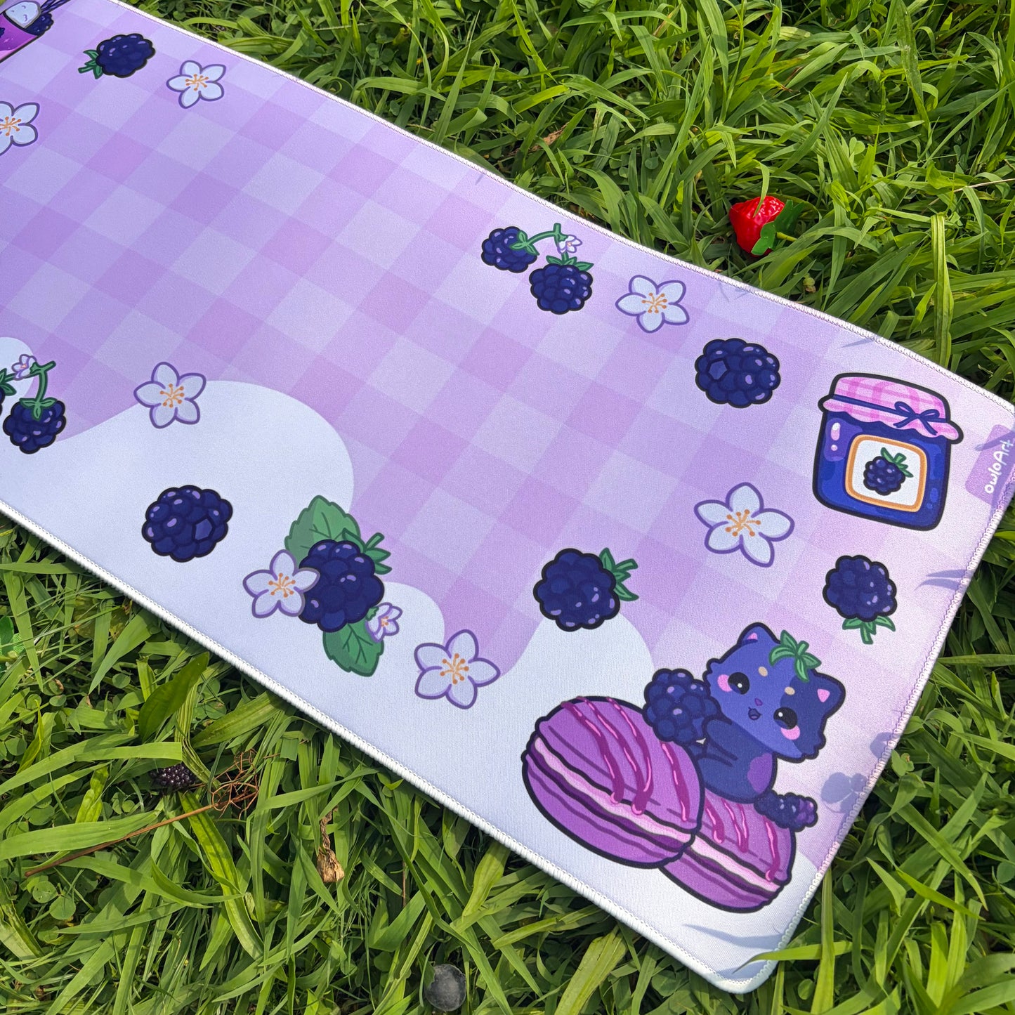 Blackberry FruitKitty Waterproof Desk Mat