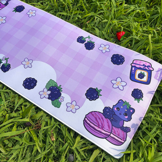 Blackberry FruitKitty Waterproof Desk Mat
