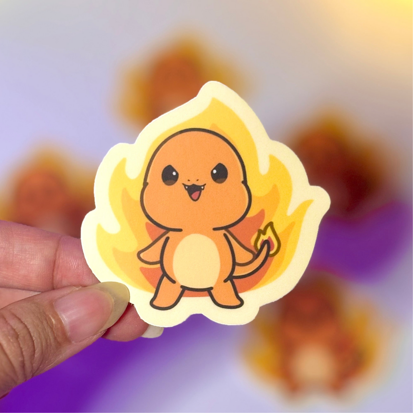 Mischievous Fire Lizard Waterproof Sticker