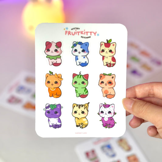 FruitKitty Waterproof Sticker sheet