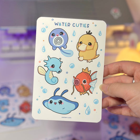 Water Cuties Waterproof Sticker Sheet