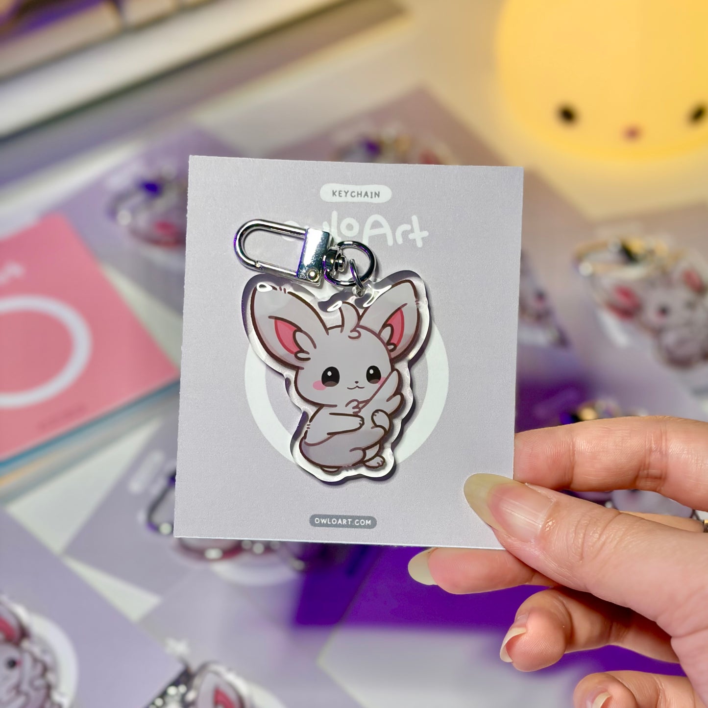 Shy Fluffy Tail Cutie Acrylic Keychain