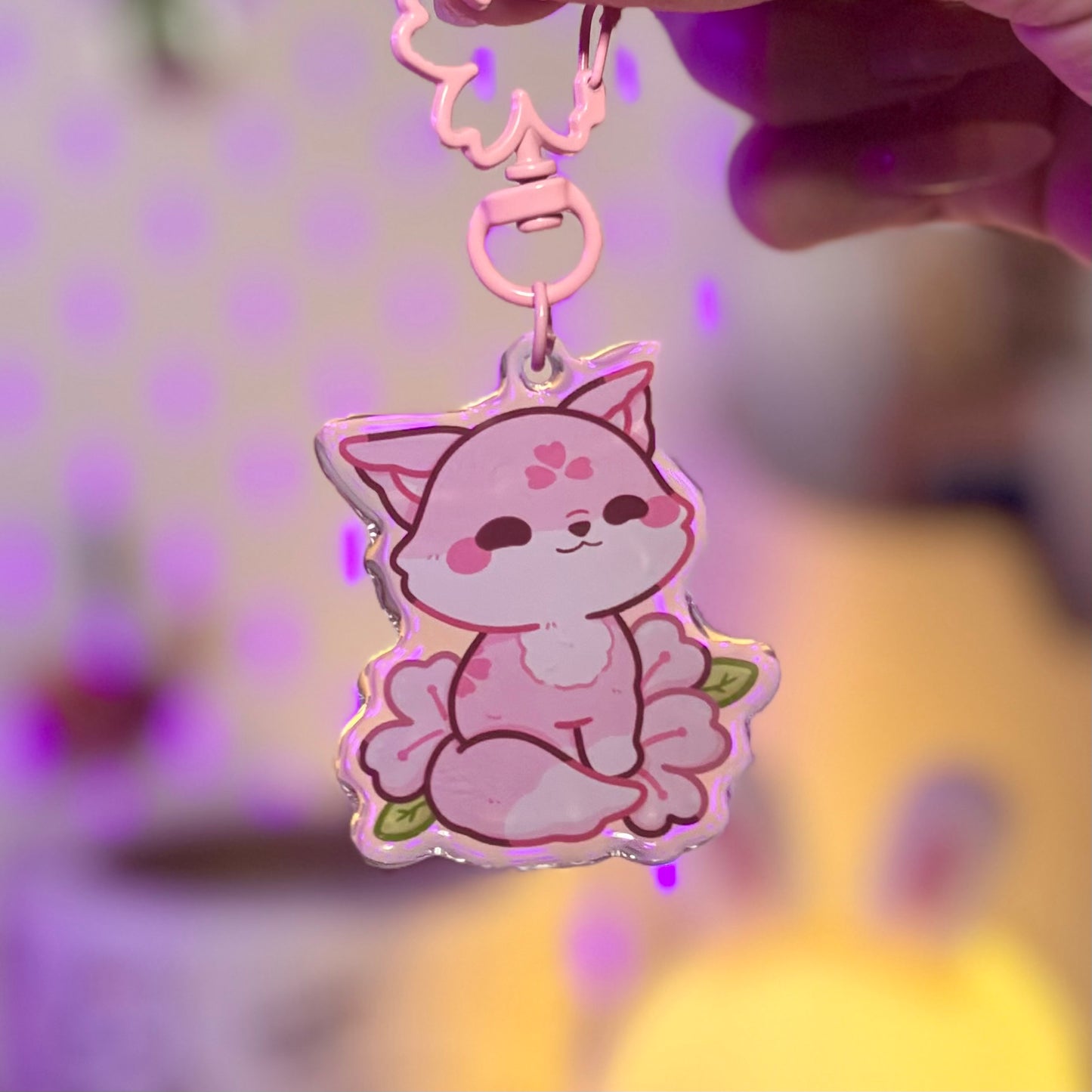 Sakura Fox Acrylic Keychain