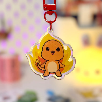 Mischievous Fire Lizard Acrylic Keychain 🔥