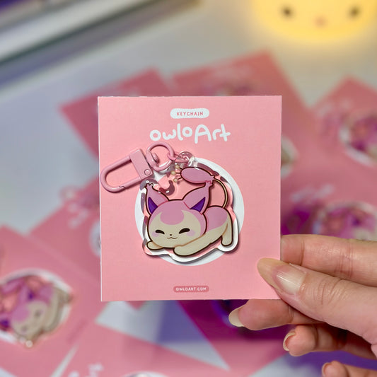 Pink Kitty Acrylic Keychain