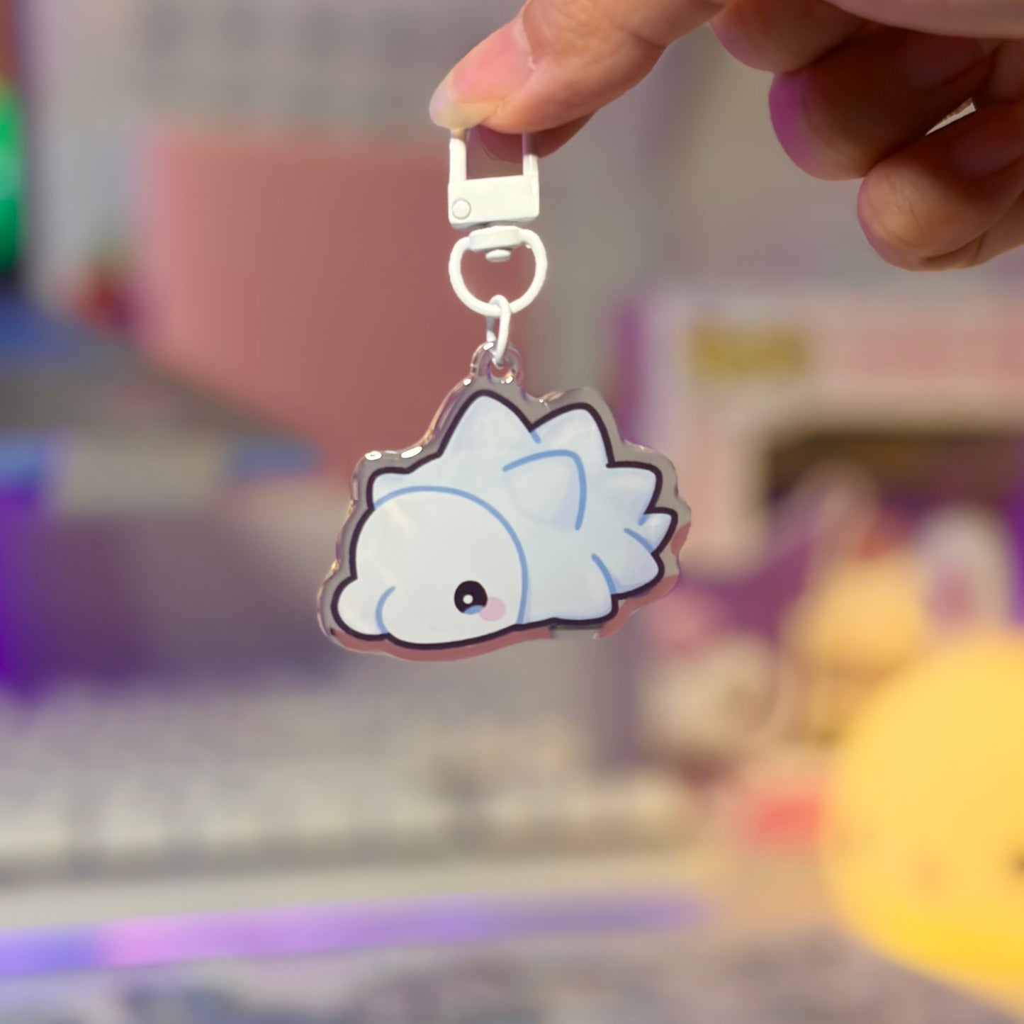 Tiny Frost Caterpillar Acrylic Keychain