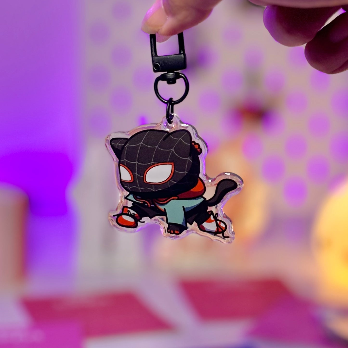 Meows Morales Acrylic Keychain