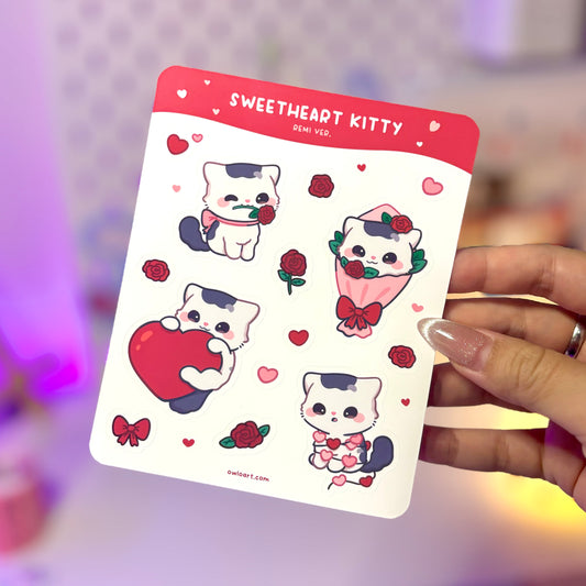 Sweetheart Kitty Sticker sheet - Remi ver.