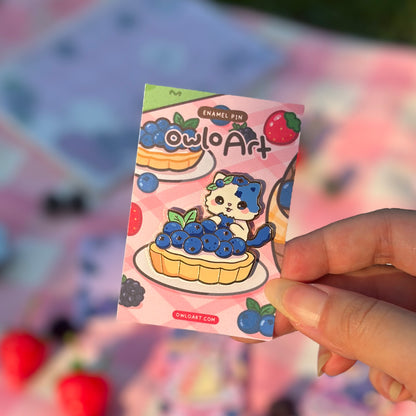 Blueberry FruitKitty Enamel Pin
