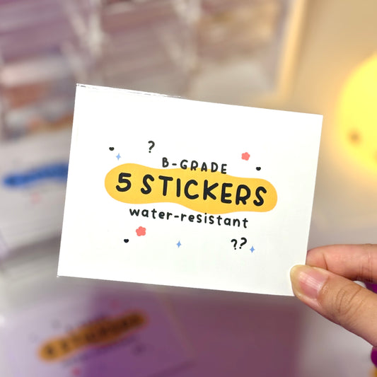 Mystery B-Grade Water-resistant Sticker Set (5pcs)