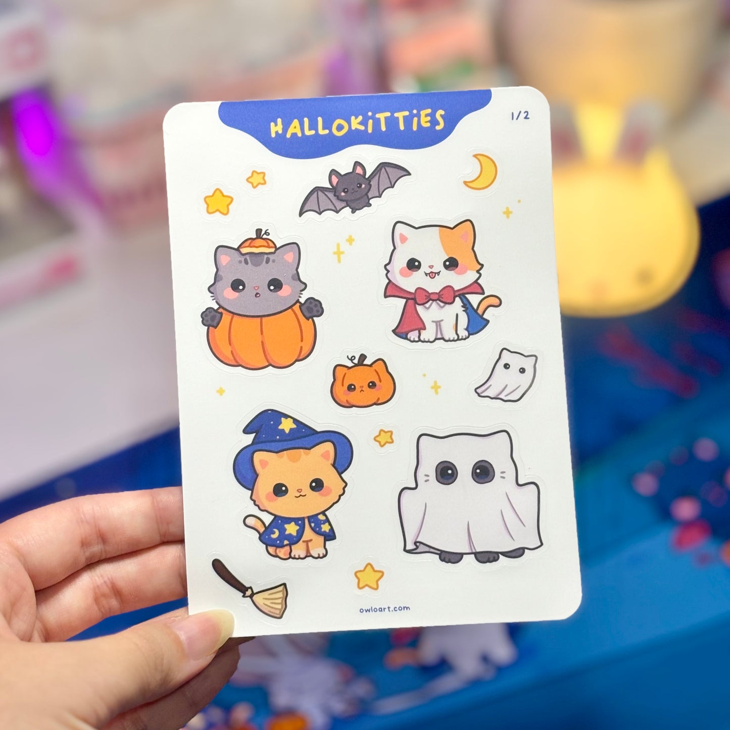 Halloween Kitties Waterproof Sticker sheets