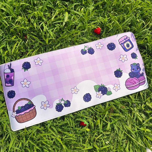 Blackberry FruitKitty Waterproof Desk Mat