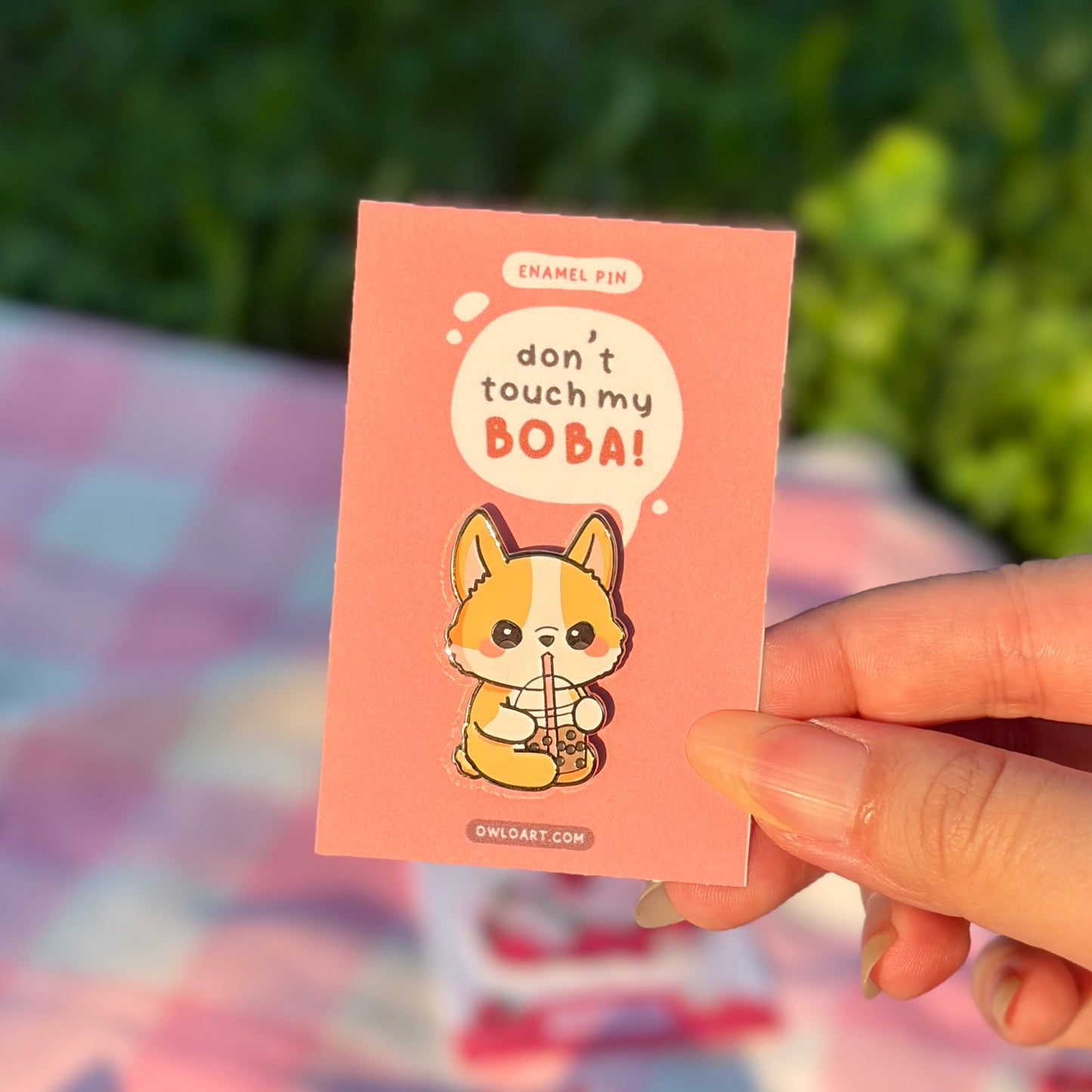Corgi Boba Enamel Pin
