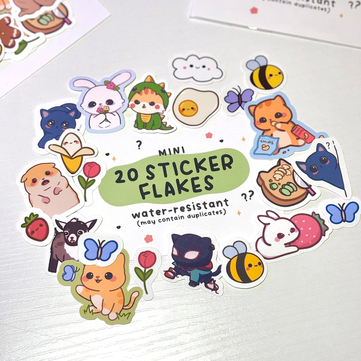 Tiny Mystery Sticker Pack – 20 Mini Water-Resistant Stickers (1 Inch)