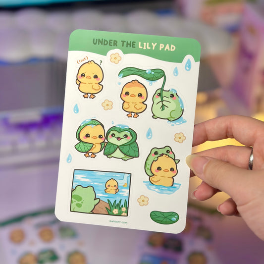 Under the Lily Pad Waterproof Sticker Sheet