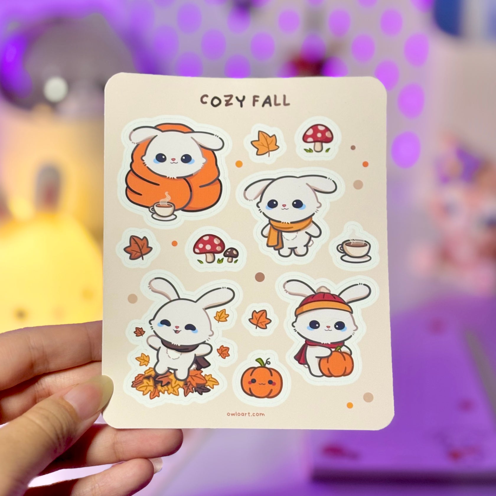Cozy Fall Waterproof Sticker sheet – owloArt