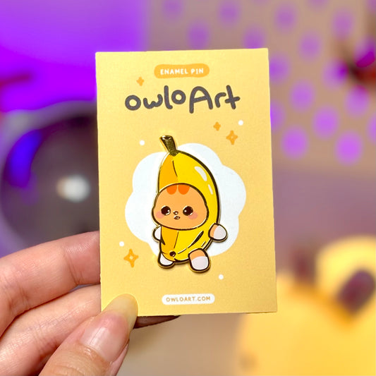 Banana Cat Enamel Pin