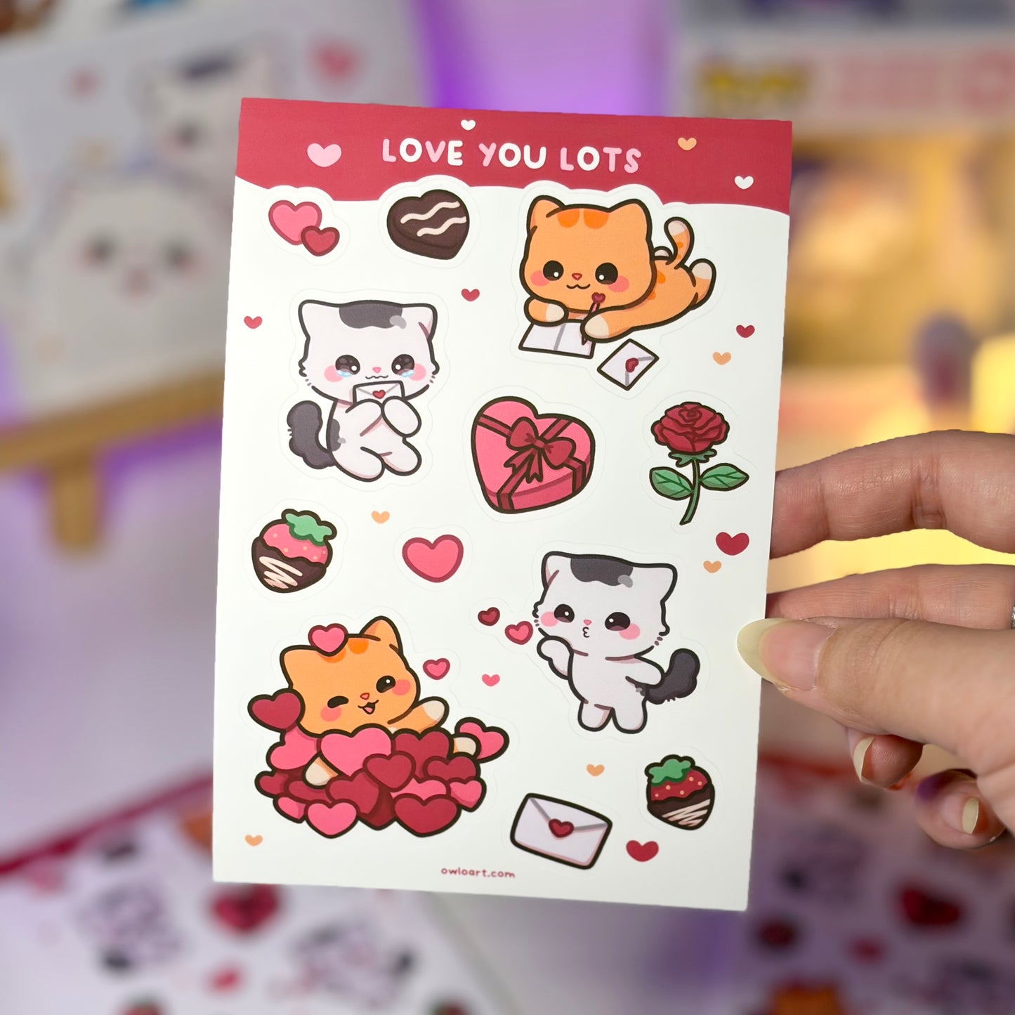 Love You Lots Waterproof Sticker Sheet