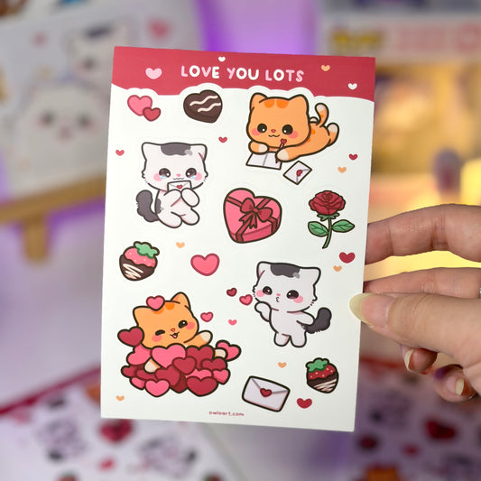 Love You Lots Waterproof Sticker Sheet