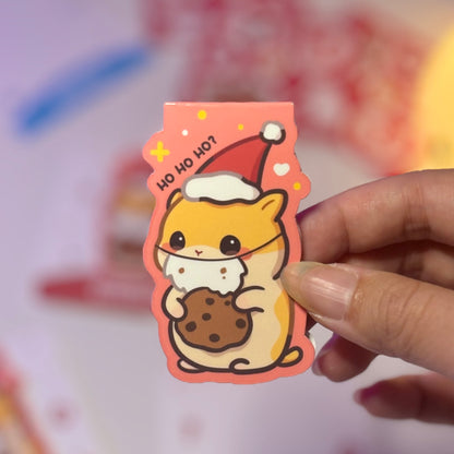 Santa Hamster Magnetic Bookmark