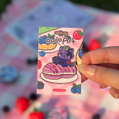 Blackberry FruitKitty Enamel Pin