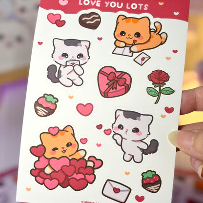 Love You Lots Waterproof Sticker Sheet